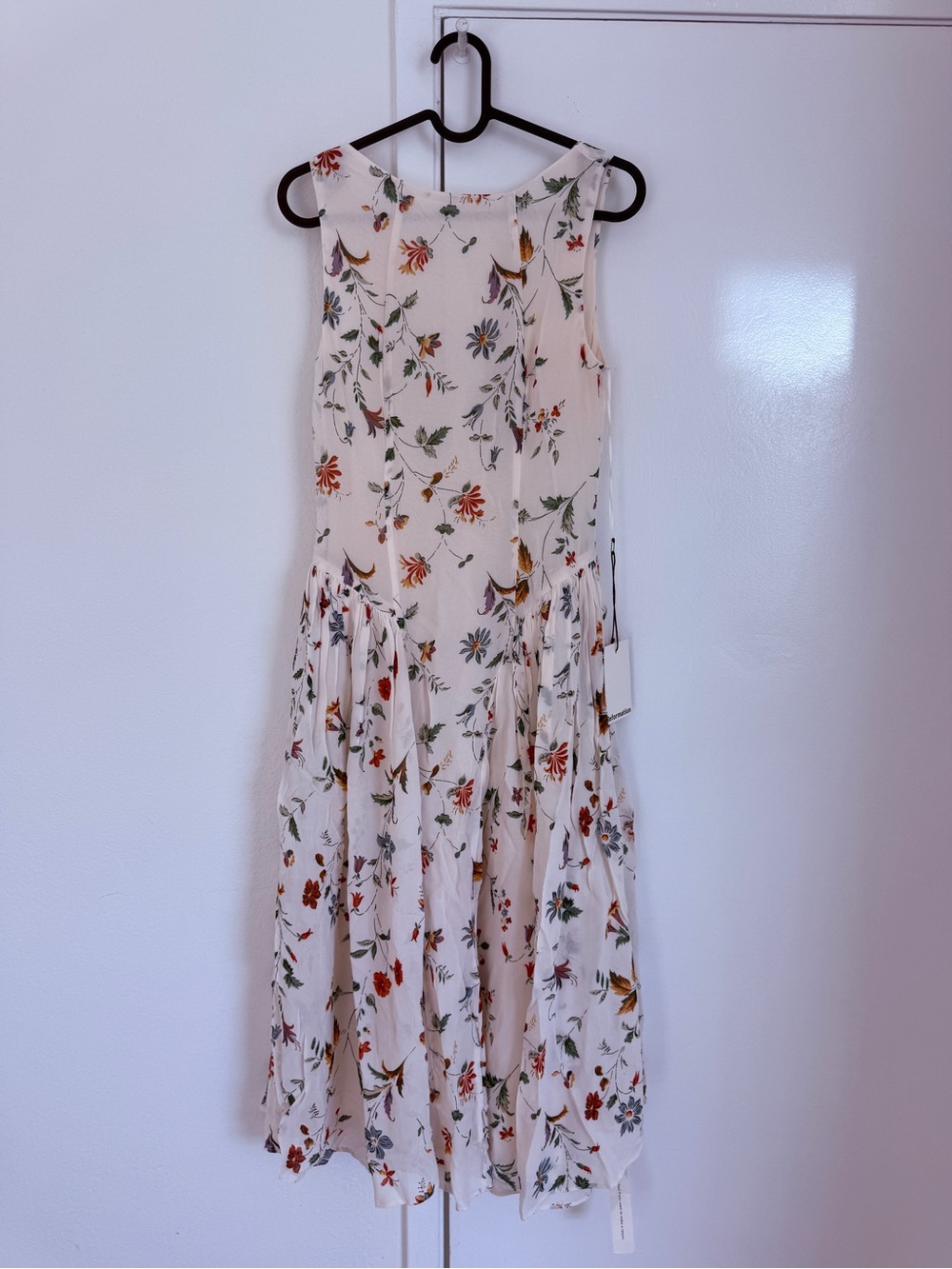 NWT Reformation Cream Floral Midi Dress with Multicolor Blooms